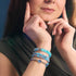 Azurblaues Flare | 925 Sterling Silber | Feuerwerk Glas Armband